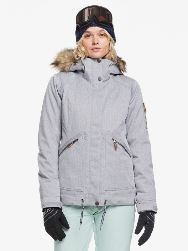 roxy, Meade Snow Jacket, HEATHER GREY (sjeh) 0 Meade Snow Jacket Grey ERJTJ03229 Roxy