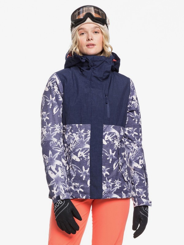 roxy, ROXY Jetty Snow Jacket, MID DENIM BLEACHED FLOWERS (bng2) 0 ROXY Jetty Snow Jacket Blue ERJTJ03232 Roxy