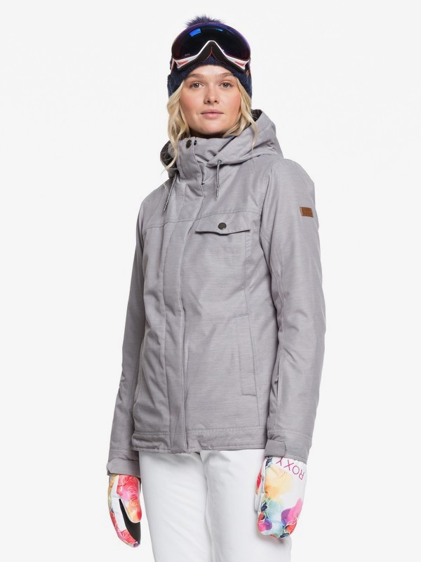 roxy, Billie Snow Jacket, HEATHER GREY (sjeh) 0 Billie Snow Jacket Grey ERJTJ03235 Roxy