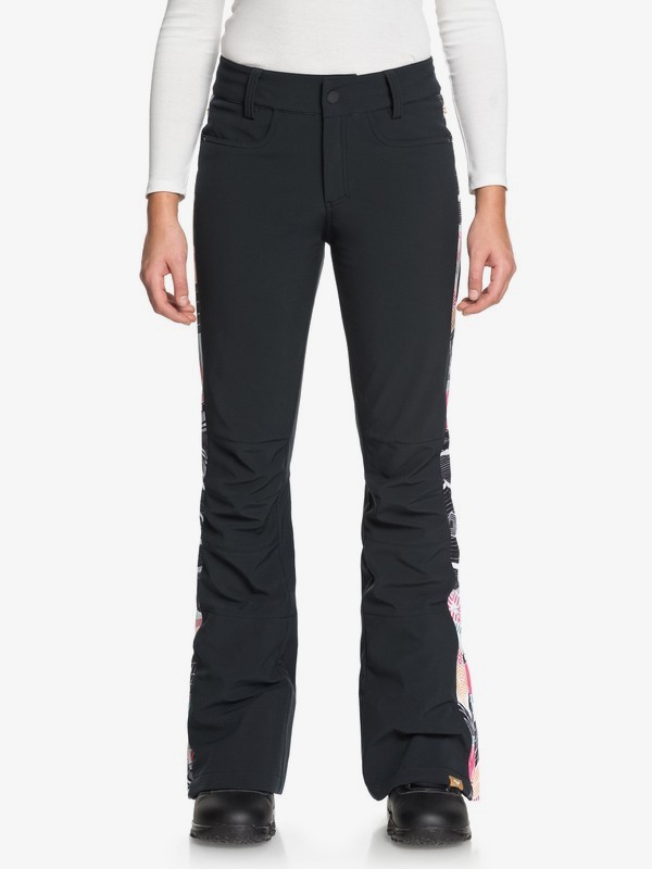 roxy, Creek - Pantalon de snow pour Femme, TRUE BLACK_POP SNOW LINES (kvj7) 0 Creek - Pantalon de snow pour Femme Noir ERJTP03060 Roxy