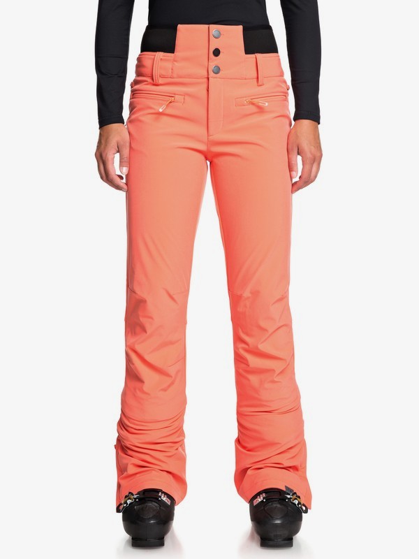 roxy, Rising High High Waist Snow Pants, LIVING CORAL (mjl0) 0 Rising High High Waist Snow Pants Pink ERJTP03085 Roxy