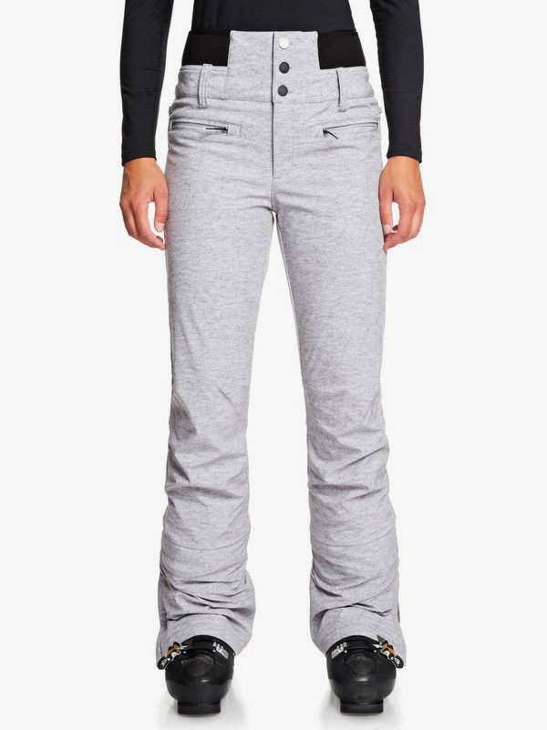 roxy, Rising High High Waist Snow Pants, HEATHER GREY (sjeh) 0 Rising High High Waist Snow Pants Grey ERJTP03085 Roxy