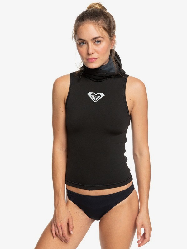 roxy, 2mm Syncro Plus - Top sans manches de surf à capuche pour Femme, TRUE BLACK (kvj0) 0 2mm Syncro Plus - Top sans manches de surf à capuche pour Femme Noir ERJW003001 Roxy