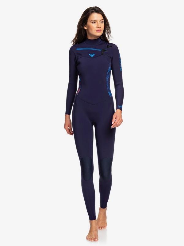 roxy, 4/3mm Syncro - Combinaison GBS zip poitrine pour Femme, BLUE RIBBON/ CORAL FLAME (xbmm) 0 4/3mm Syncro - Combinaison GBS zip poitrine pour Femme Bleu ERJW103022 Roxy