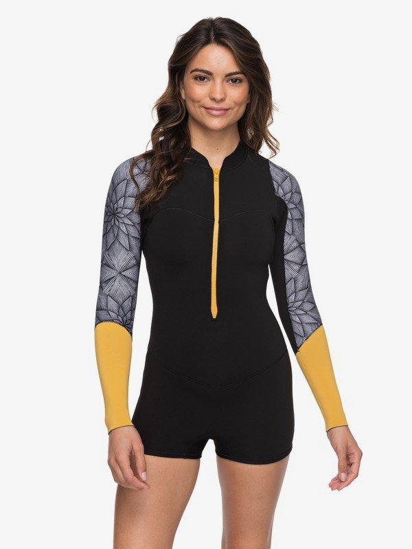 roxy, 2mm POP Surf - Traje de surf de primavera de manga larga con cremallera frontal para Mujer, BLACK (kvj0) 0 2mm POP Surf - Traje de surf de primavera de manga larga con cremallera frontal para Mujer Negro ERJW403016 Roxy