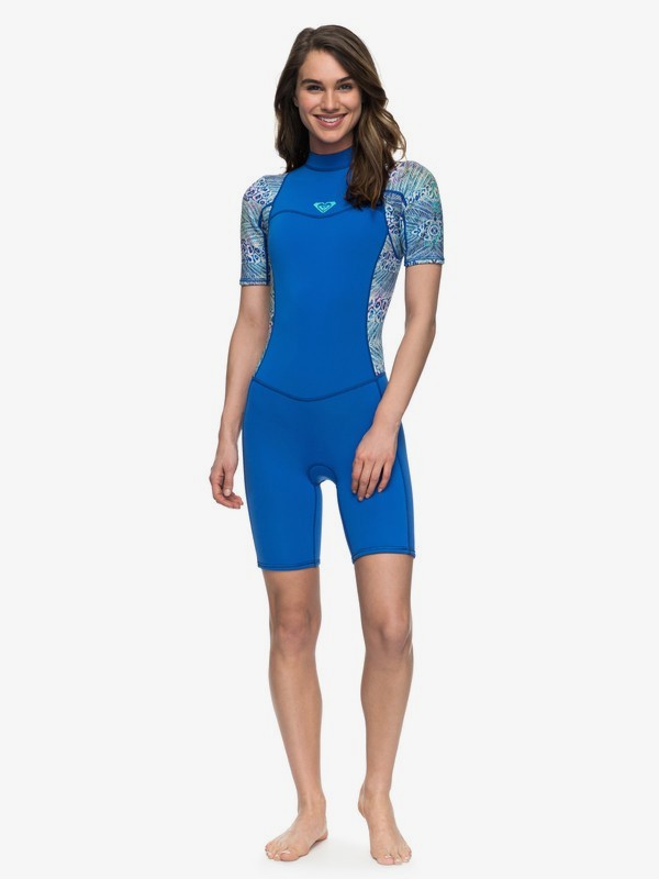 roxy, 2/2mm Syncro Series Short Sleeve Back Zip FLT Springsuit, SEA BLUE II (byh0) 0 2/2mm Syncro Series Short Sleeve Back Zip FLT Springsuit Blue ERJW503007 Roxy