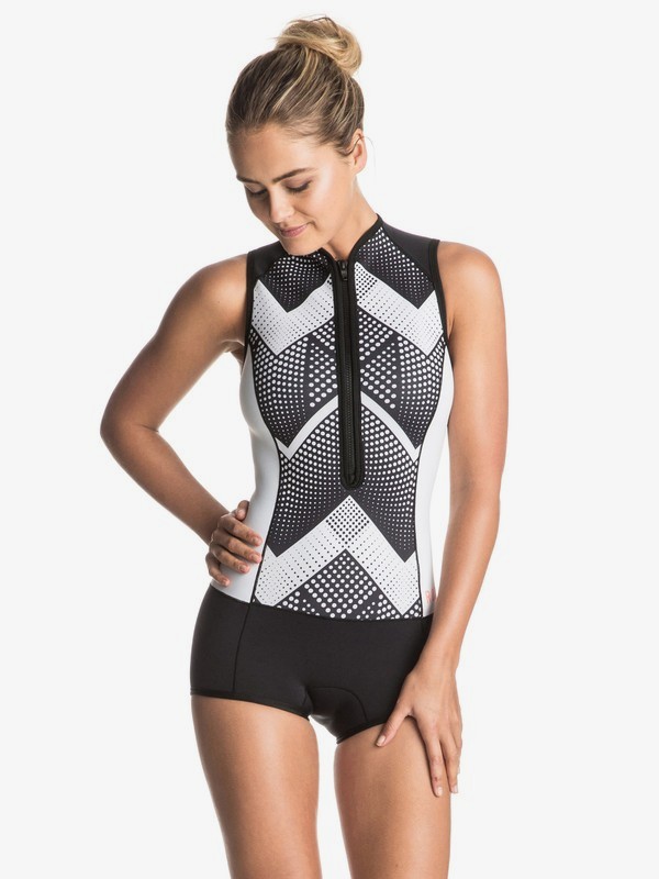 roxy, Pop Surf 1mm Front Zip Short John Wetsuit, TRUE BLACK (kvj0) 0 Pop Surf 1mm Front Zip Short John Wetsuit ERJW603002 Roxy