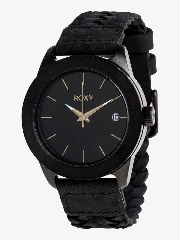 roxy, Kai Leather - Reloj Analógico para Mujer, BLACK/GOLD (xkky) 0 Kai Leather - Reloj Analógico para Mujer Amarillo ERJWA03009 Roxy