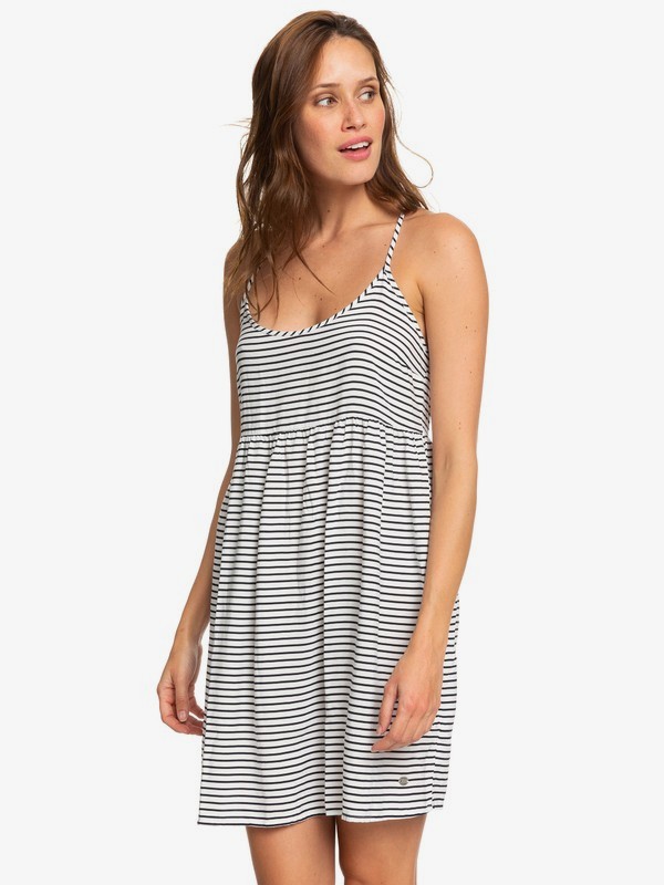 roxy, Tropical Sundance Strappy Dress, ANTHRACITE MARINA STRIPES (kvj3) 0 Tropical Sundance Strappy Dress Black ERJWD03194 Roxy