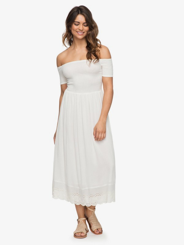 roxy, Pretty Lovers Off The Shoulder Midi Dress, MARSHMALLOW (wbt0) 0 Pretty Lovers Off The Shoulder Midi Dress White ERJWD03209 Roxy