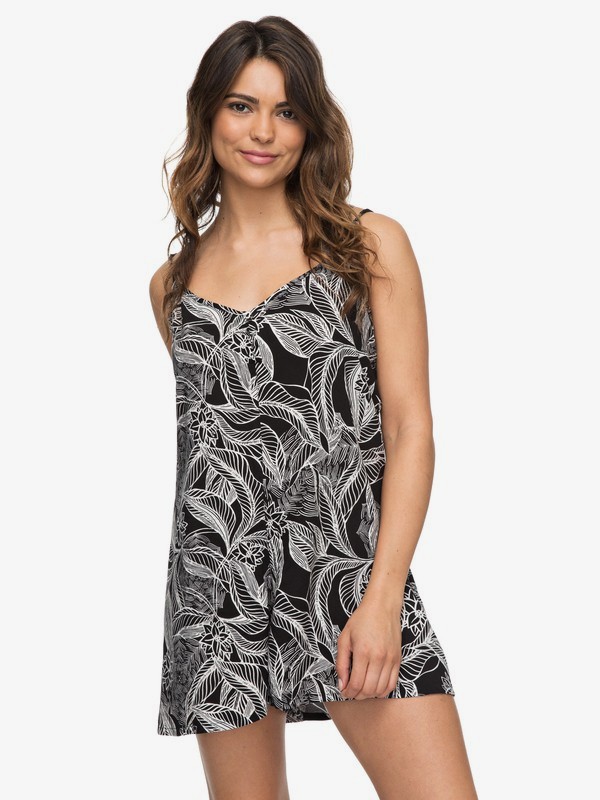 roxy, Mitten Shadow Strappy Romper, ANTHRACITE ORIGIN OF LIGHT (kvj9) 0 Mitten Shadow Strappy Romper Black ERJWD03221 Roxy