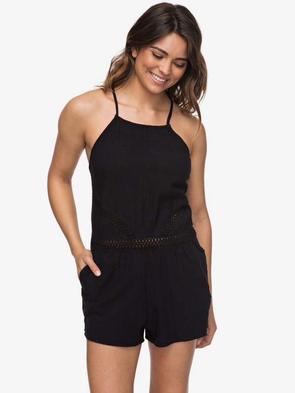 roxy, Desert Hikes Strappy Romper, ANTHRACITE (kvj0) 0 Desert Hikes Strappy Romper Black ERJWD03223 Roxy