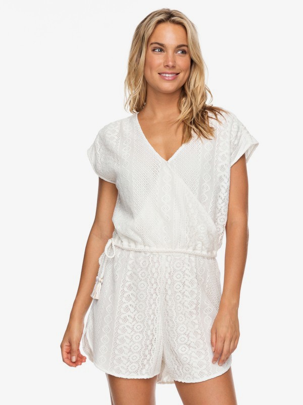 roxy, Totem Roads Romper, MARSHMALLOW (wbt0) 0 Totem Roads Romper White ERJWD03226 Roxy