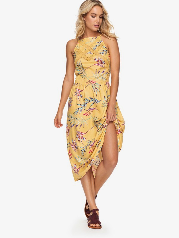 roxy, Summer Navajo Strappy Midi Dress, BUFF YELLOW STORMY FLOWERS (ygf7) 0 Summer Navajo Strappy Midi Dress Yellow ERJWD03231 Roxy