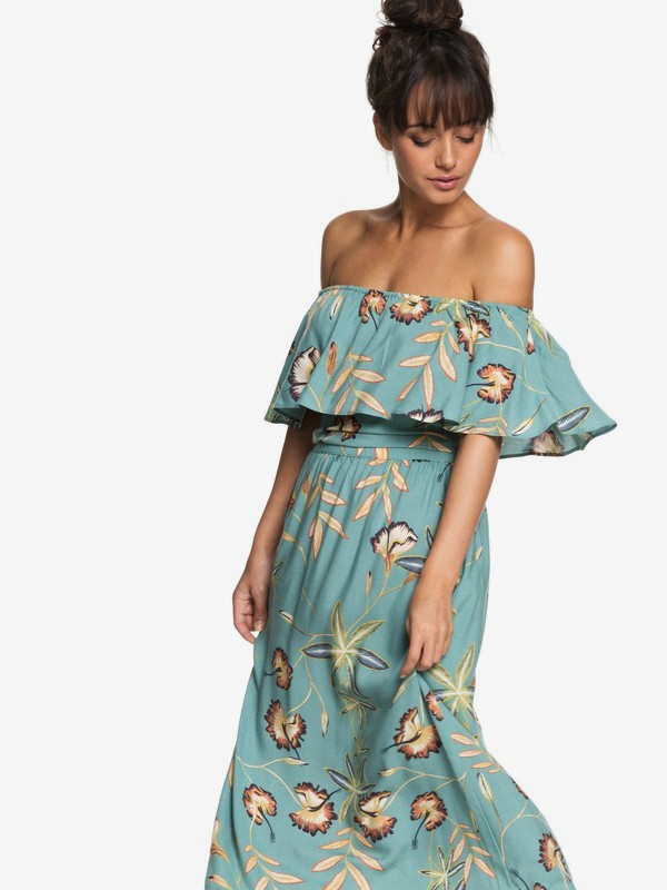 roxy, Technicolor Sky Off The Shoulder Dress, TRELLIS BIRD FLOWER (bkw6) 0 Technicolor Sky Off The Shoulder Dress ERJWD03250 Roxy