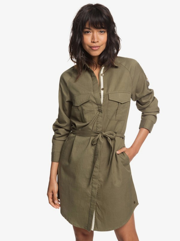 roxy, Khaki Sphere - Robe à manches longues pour Femme, BURNT OLIVE (gpz0) 0 Khaki Sphere - Robe à manches longues pour Femme Vert ERJWD03256 Roxy