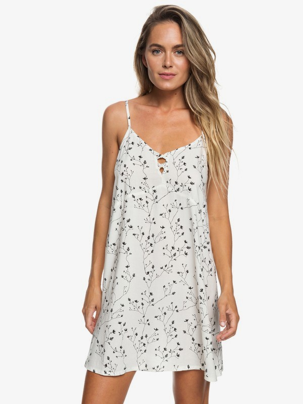 roxy, Full Bloom Strappy Dress, MARSHMALLOW FROM THE WILDNESS (wbt8) 0 Full Bloom Strappy Dress White ERJWD03272 Roxy