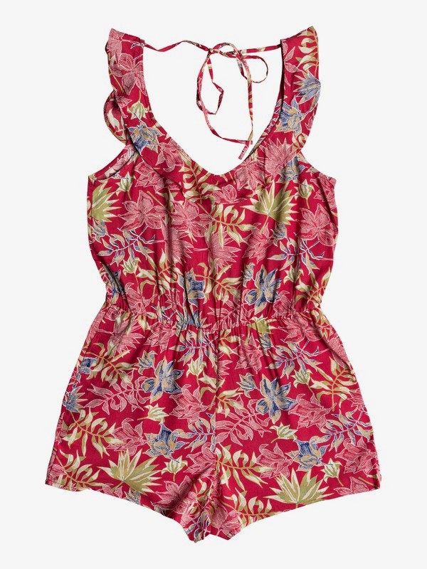 roxy, Temple Of Tropics Strappy Romper, CARDINAL VIVIAN SMALL (rpe7) 0 Temple Of Tropics Strappy Romper Red ERJWD03274 Roxy