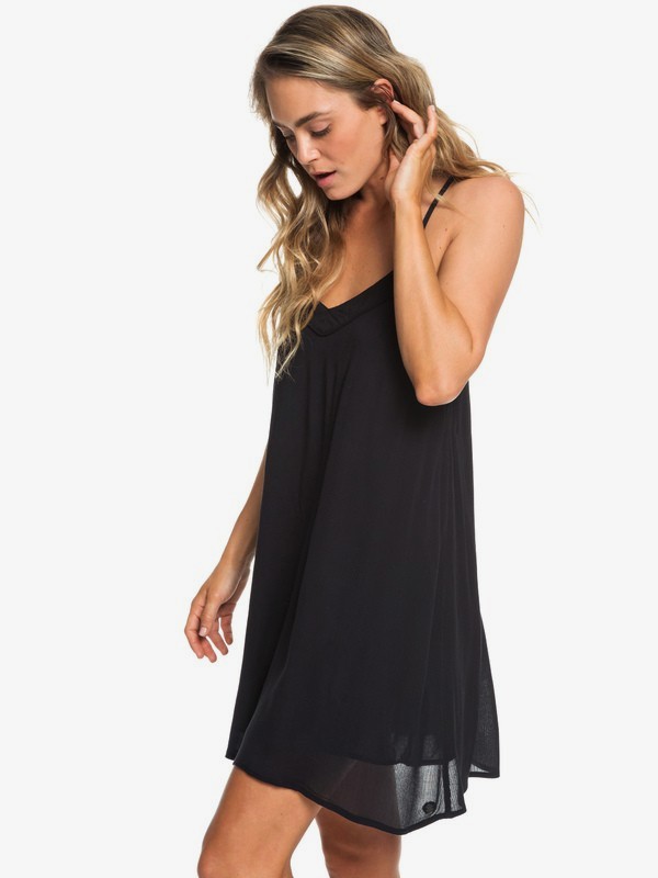 roxy, Off We Go - Robe à bretelles pour Femme, TRUE BLACK (kvj0) 0 Off We Go - Robe à bretelles pour Femme Noir ERJWD03294 Roxy