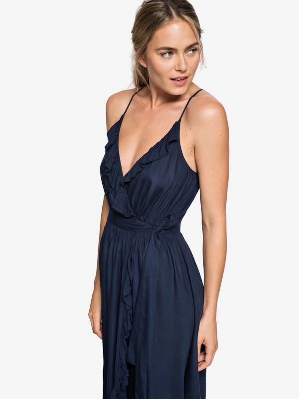 roxy, Rooftop Sunrise - Robe portefeuille midi à bretelle pour Femme, DRESS BLUES (btk0) 0 Rooftop Sunrise - Robe portefeuille midi à bretelle pour Femme Bleu ERJWD03304 Roxy