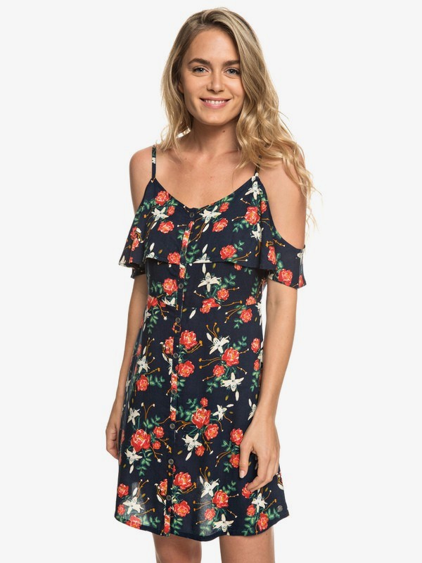 roxy, Hot Spring Streets Strappy Dress, DRESS BLUE GARDEN LILY (btk9) 0 Hot Spring Streets Strappy Dress Blue ERJWD03316 Roxy