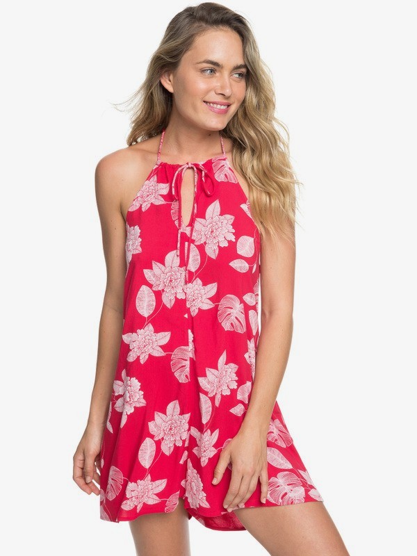 roxy, Yellow Sunday Strappy Halter Romper, BARBERRY FLOWER OF LOVE (mpt6) 0 Yellow Sunday Strappy Halter Romper Pink ERJWD03326 Roxy