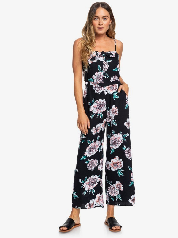 roxy, Feel The Retro Spirit - Strappy Jumpsuit, ANTHRACITE SEPT (xkkm) 0 Feel The Retro Spirit - Strappy Jumpsuit Rosa ERJWD03370 Roxy
