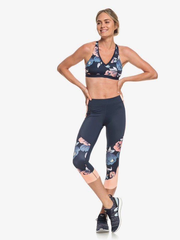 roxy, Sandy Vocation UPF 50 Capri Workout Leggings, DRESS BLUES (btk0) 0 Sandy Vocation UPF 50 Capri Workout Leggings Blue ERJWP03021 Roxy