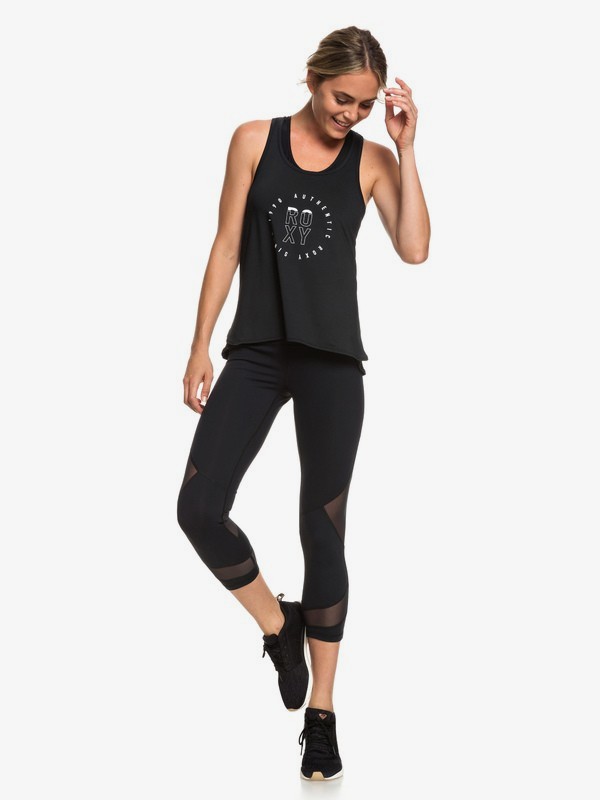 roxy, Diamond Hunter - Legging de sport 3/4 pour Femme, TRUE BLACK (kvj0) 0 Diamond Hunter - Legging de sport 3/4 pour Femme Noir ERJWP03022 Roxy