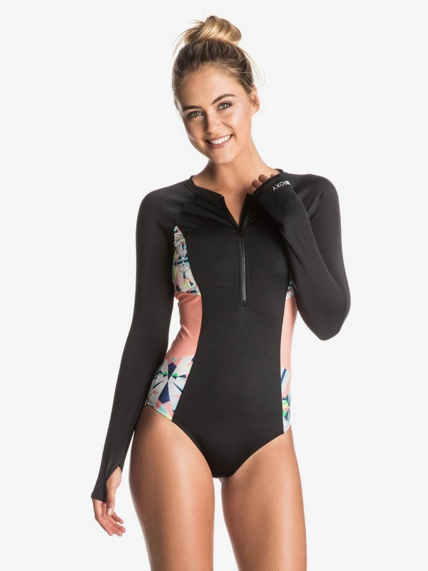 roxy, Keep It ROXY - Combinaison de surf springsuit à manches longues, ANTHRACITE (kvj0) 0 Keep It ROXY - Combinaison de surf springsuit à manches longues Noir ERJWR03122 Roxy