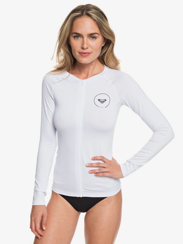 roxy, Essentials Long Sleeve UPF 50 Rashguard, BRIGHT WHITE (wbb0) 0 Essentials Long Sleeve UPF 50 Rashguard White ERJWR03218 Roxy