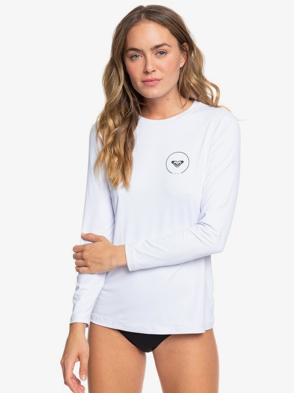 roxy, Enjoy Waves Long Sleeve UPF 50 Rash Guard, BRIGHT WHITE (wbb0) 0 Enjoy Waves Long Sleeve UPF 50 Rash Guard White ERJWR03255 Roxy