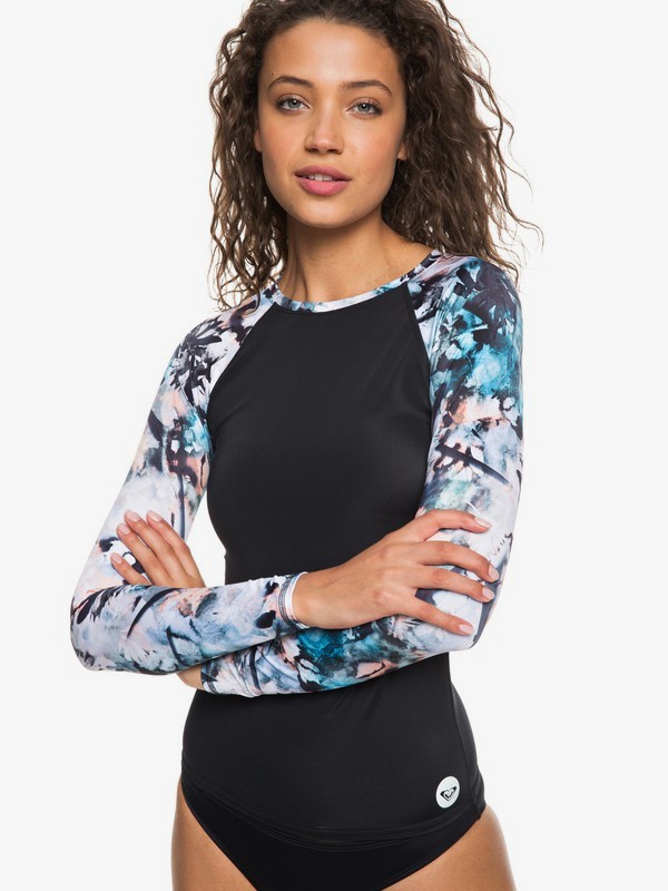 roxy, ROXY Fitness Long Sleeve UPF 50 Rash Guard, BACHELOR BUTTON WATER OF LOVE (bgz6) 0 ROXY Fitness Long Sleeve UPF 50 Rash Guard ERJWR03256 Roxy