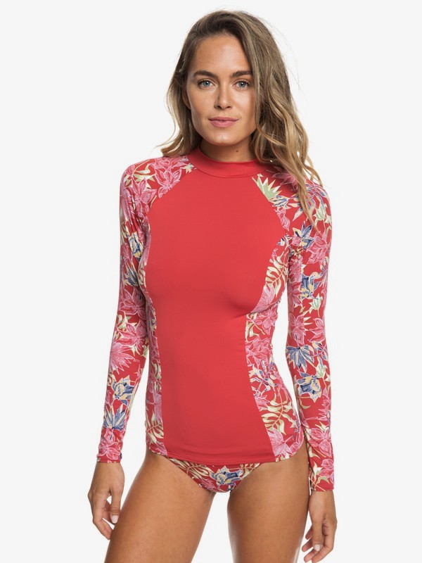 roxy, Softly Love Long Sleeve UPF 50 Rashguard, CARDINAL VIVIAN SMALL SWIM (rpe6) 0 Softly Love Long Sleeve UPF 50 Rashguard Red ERJWR03264 Roxy