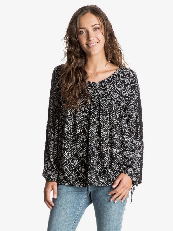 roxy, Little Blast - Long Sleeve Top, IN THE BREEZE TRUE BLACK (kvj6) 0 Little Blast - Long Sleeve Top Black ERJWT03065 Roxy