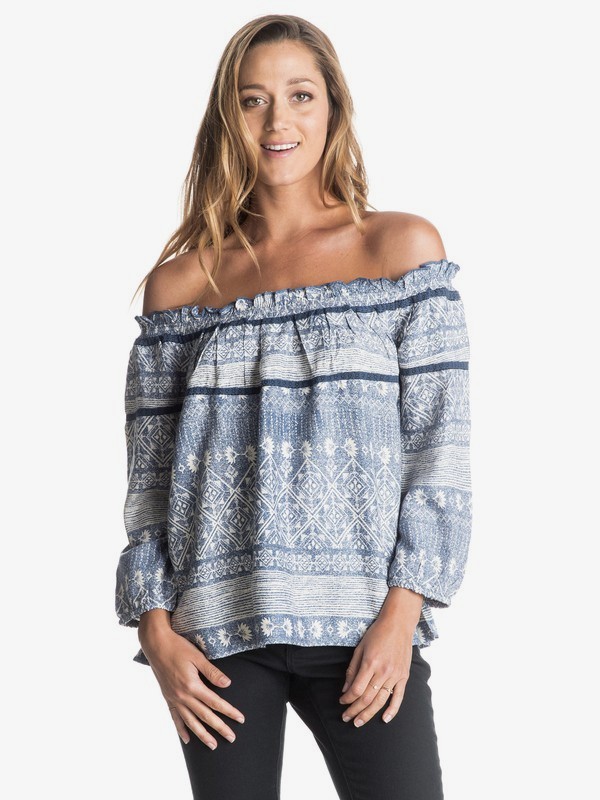 Beach Fossil Printed - Short Sleeve Shirt ERJWT03093 0 Beach Fossil Printed Cold Shoulder Top ERJWT03093 Roxy