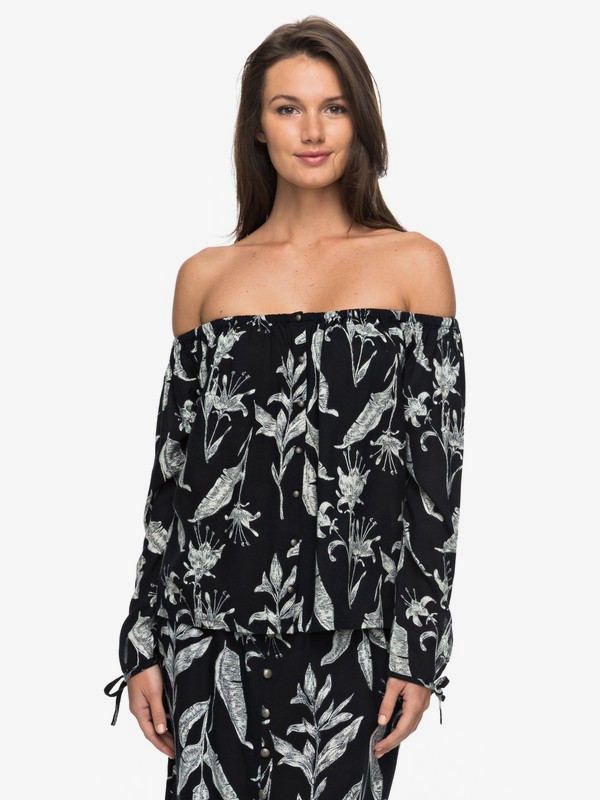 roxy, Ms Brightside - Top à manches longues pour Femme, ANTHRACITE LOVE LETTER (kvj8) 0 Ms Brightside - Top à manches longues pour Femme ERJWT03148 Roxy