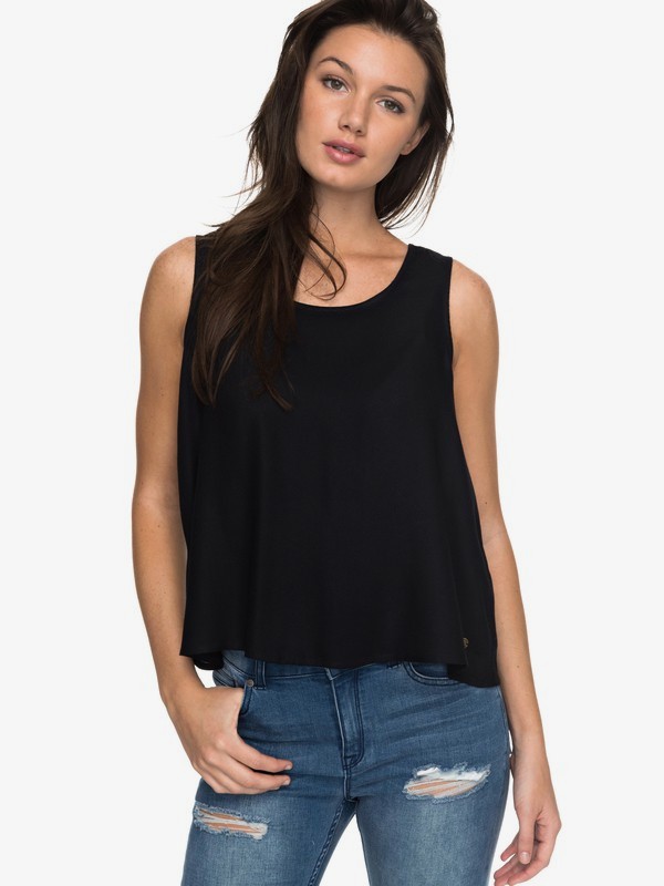 roxy, Moonstone Soul Mate Lacey Back Tank Top, ANTHRACITE (kvj0) 0 Moonstone Soul Mate Lacey Back Tank Top ERJWT03181 Roxy