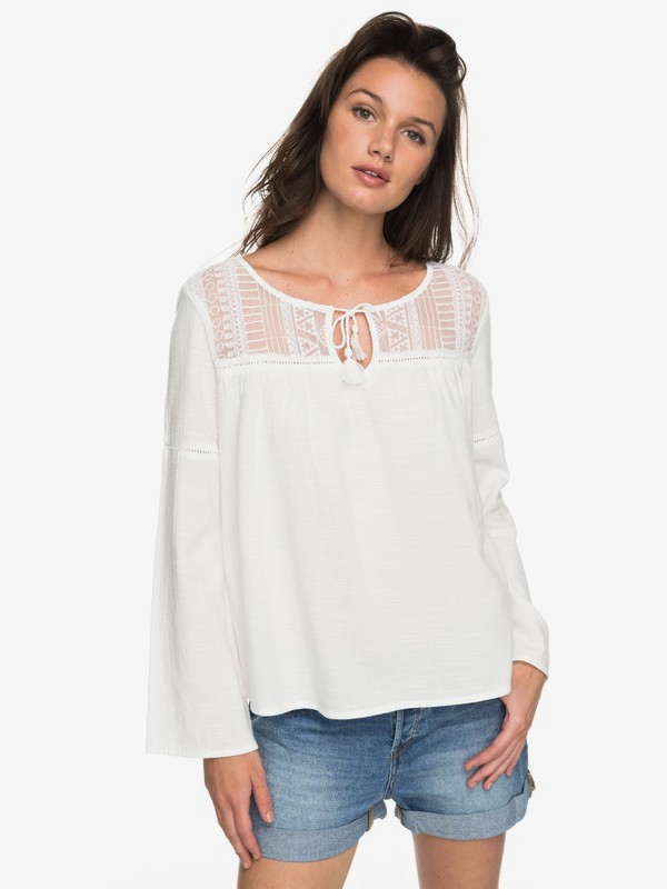 roxy, Sweet Sunshine Long Sleeve Top, MARSHMALLOW (wbt0) 0 Sweet Sunshine Long Sleeve Top White ERJWT03200 Roxy