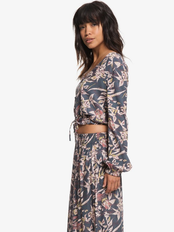 roxy, Morning Ritual Long Sleeve Top, TURBULENCE PENDULUM (kym6) 0 Morning Ritual Long Sleeve Top Black ERJWT03229 Roxy