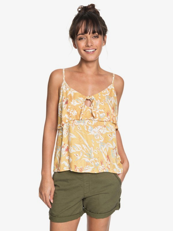 roxy, Building View Strappy Top, FALL LEAF PENDULUM (yjg6) 0 Building View Strappy Top Yellow ERJWT03230 Roxy