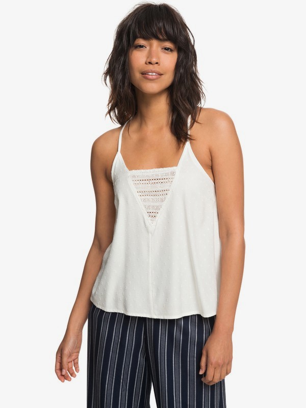 roxy, Color Spaces - Haut à bretelles pour Femme, MARSHMALLOW (wbt0) 0 Color Spaces - Haut à bretelles pour Femme Blanc ERJWT03237 Roxy