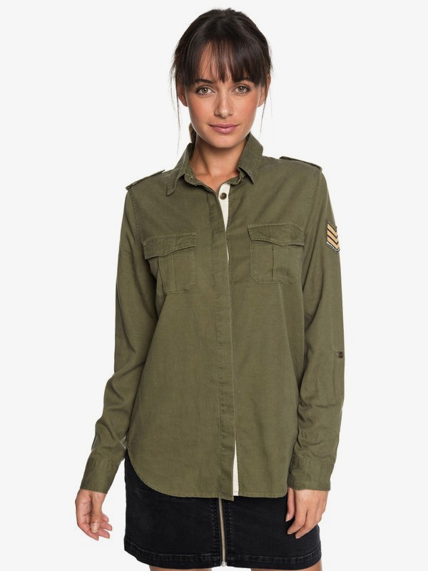 roxy, Military Influence - Chemise à manches longues pour Femme, BURNT OLIVE (gpz0) 0 Military Influence - Chemise à manches longues pour Femme ERJWT03241 Roxy