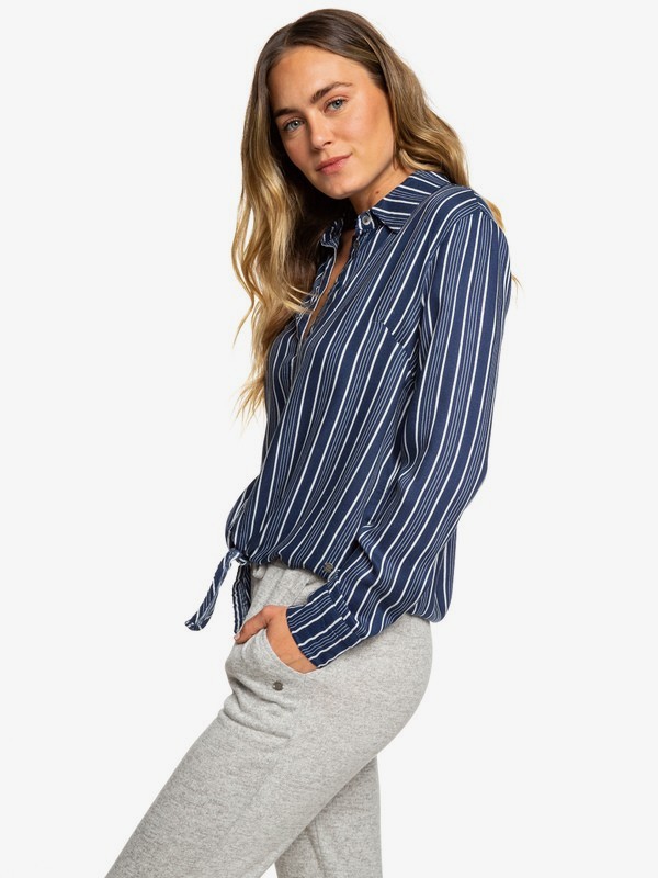 roxy, Suburb Vibes - Chemise à manches longues pour Femme, DRESS BLUES VERTICAL STRIPES (btk3) 0 Suburb Vibes - Chemise à manches longues pour Femme Bleu ERJWT03255 Roxy