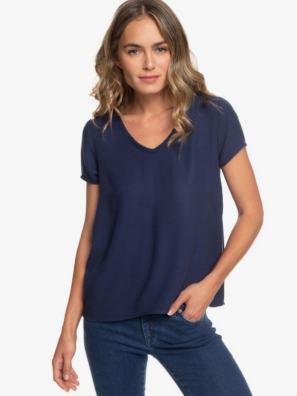 roxy, Bratan Sunset Short Sleeve Top, DRESS BLUES (btk0) 0 Bratan Sunset Short Sleeve Top Blue ERJWT03270 Roxy