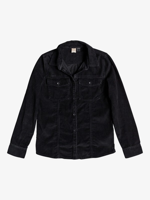 roxy, The Edge Of Wildness Long Sleeve Corduroy Shirt, TRUE BLACK (kvj0) 0 The Edge Of Wildness Long Sleeve Corduroy Shirt Black ERJWT03278 Roxy