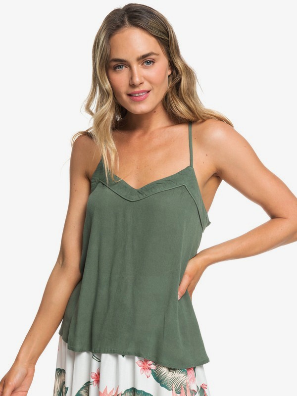 roxy, Off We Go - Cami Top da Donna, DUCK GREEN (gpl0) 0 Off We Go - Cami Top da Donna Green ERJWT03283 Roxy