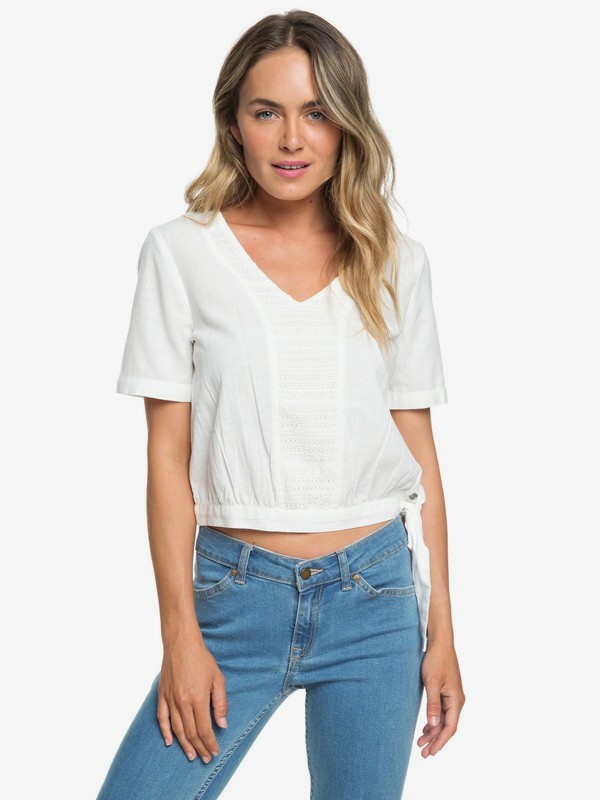 roxy, One Block Short Sleeve Top, MARSHMALLOW (wbt0) 0 One Block Short Sleeve Top White ERJWT03287 Roxy
