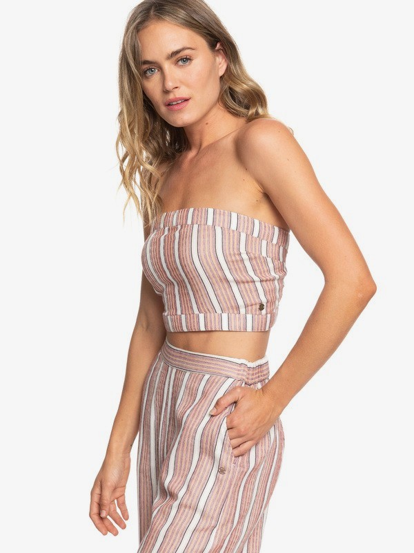 roxy, Walk To East River Halter Crop Top, AMERICAN BEAUTY MULTISTRIPES (rpy5) 0 Walk To East River Halter Crop Top Red ERJWT03289 Roxy