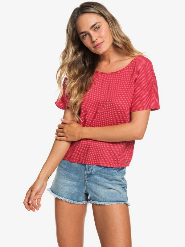 roxy, New York Energy Short Sleeve Top, AMERICAN BEAUTY POLKADOT (rpy7) 0 New York Energy Short Sleeve Top Red ERJWT03295 Roxy